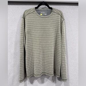 Eddie Bauer Men's Green Striped Shirt Size XL